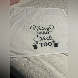 White Towel with Fun Nurses Print
